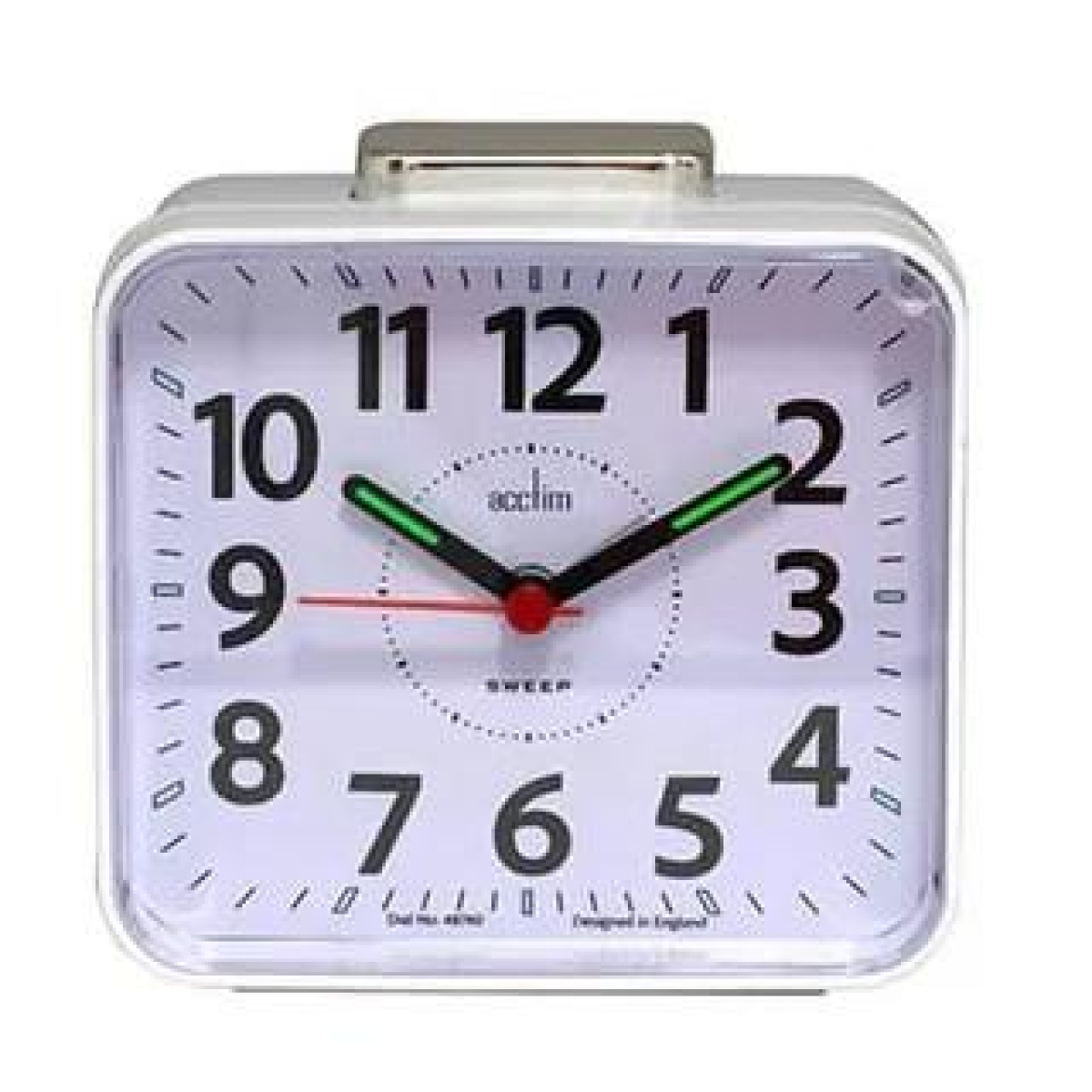 Acctim Parker Non-Ticking Sweep Loud Bell Alarm Clock in White - 16462