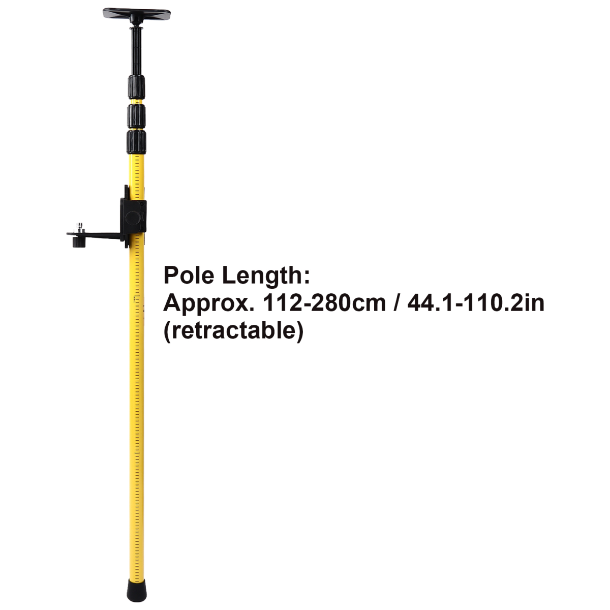 2.8 Meter Laser Leveling Telescoping Pole Adjustable Mounting Pole for Rotary and Line Lasers