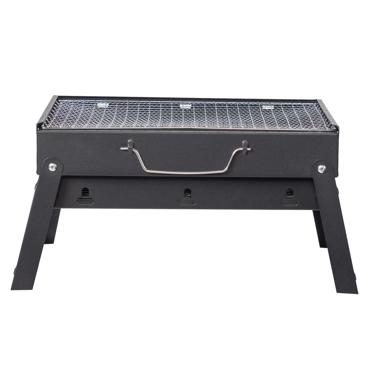 Portable BBQ Grill with Folding Feet, Compact and Lightweight Charcoal Grill for Outdoor Camping, Backyard, Picnic, Beach Party, and Family Outings