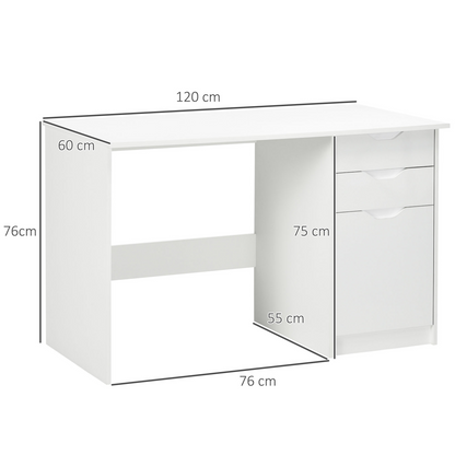 Computer ,Workstation White w/ Drawers Home Office