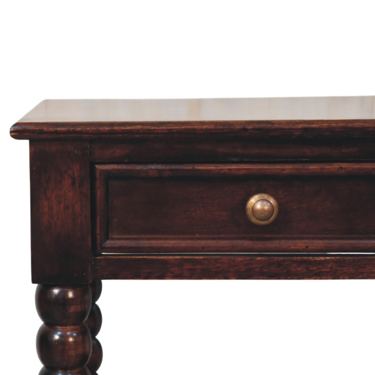 Artisan Furniture Solid Wood Vienna Nightstand, Drawer And Open Shelf, Dark Brown