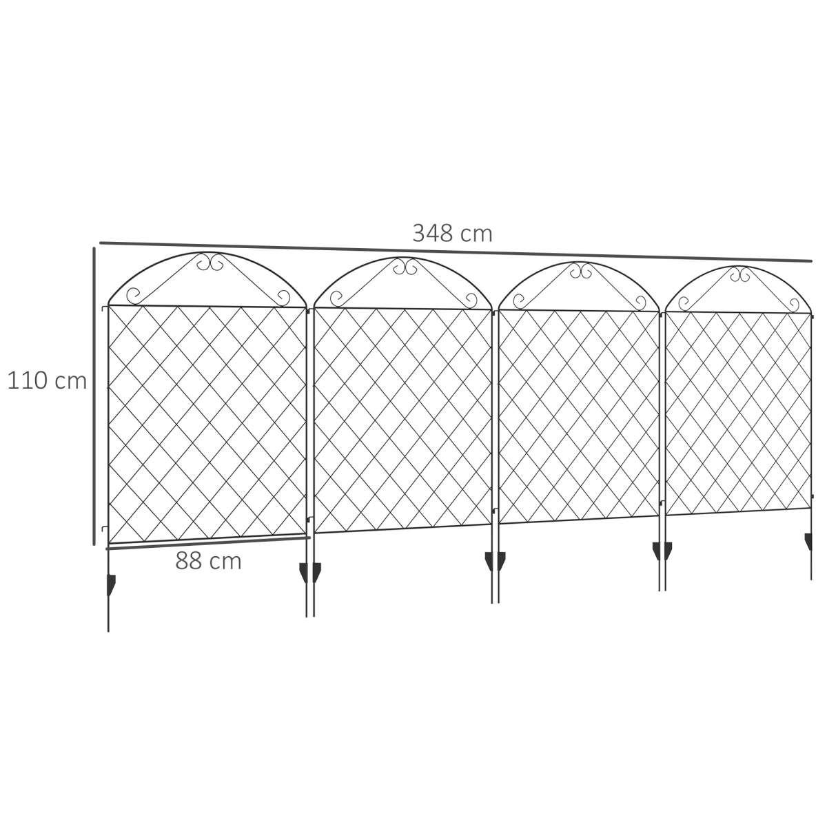 Garden Fencing Panels, 43in x 11.5ft Flower Bed Border Edging Animal Barrier
