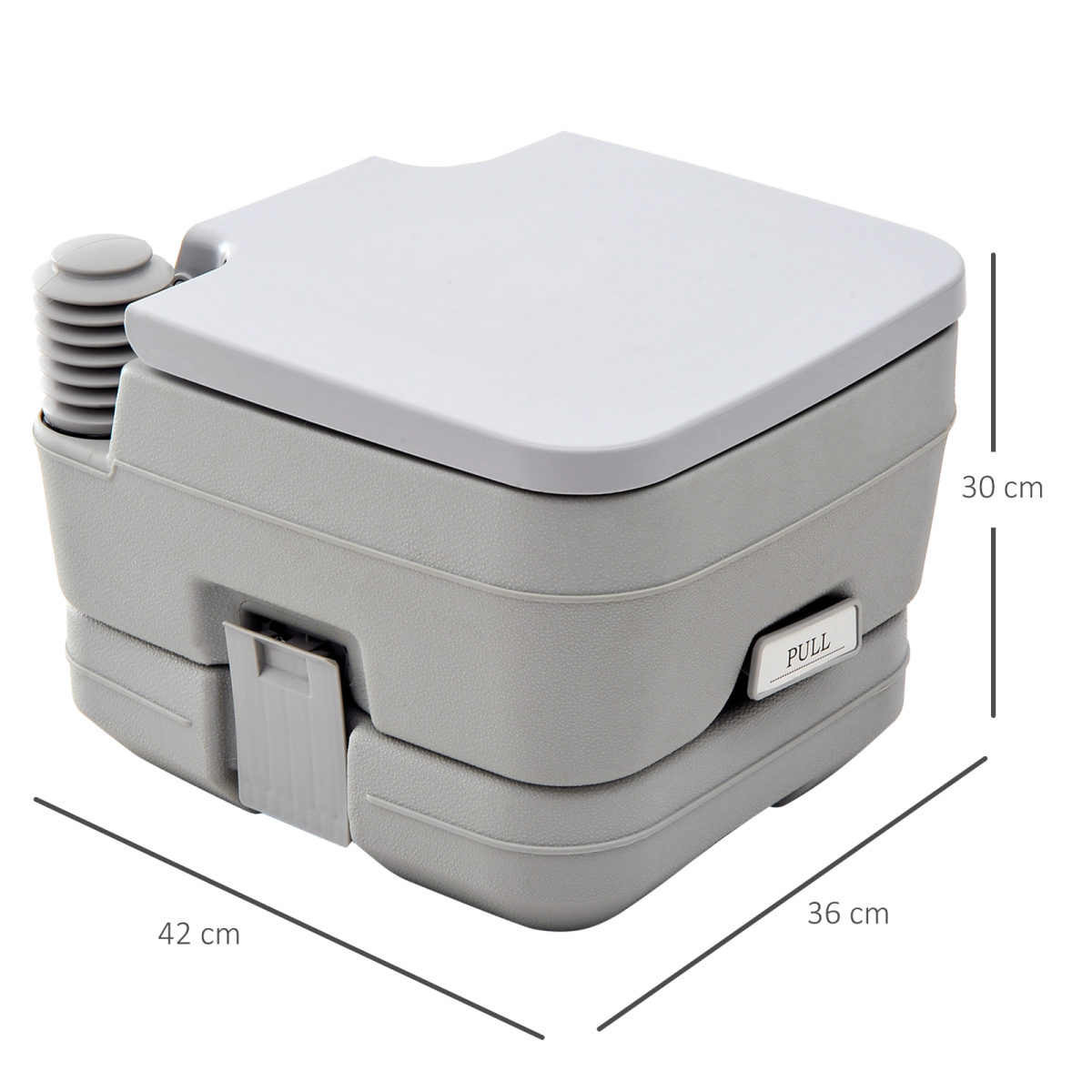 10L Portable Travel Toilet Outdoor Camping with 2 Detachable Tanks Grey HOMCOM