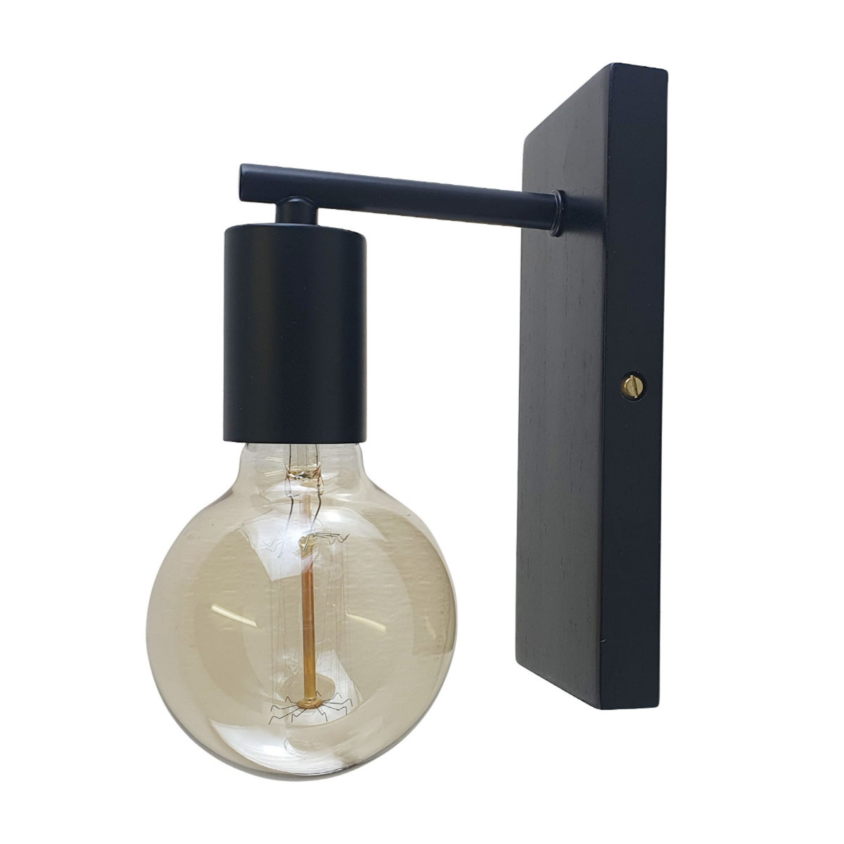 Wood base Wall Sconce E27 Screw Holder Industrial Lamp Retro Lights Black~1569