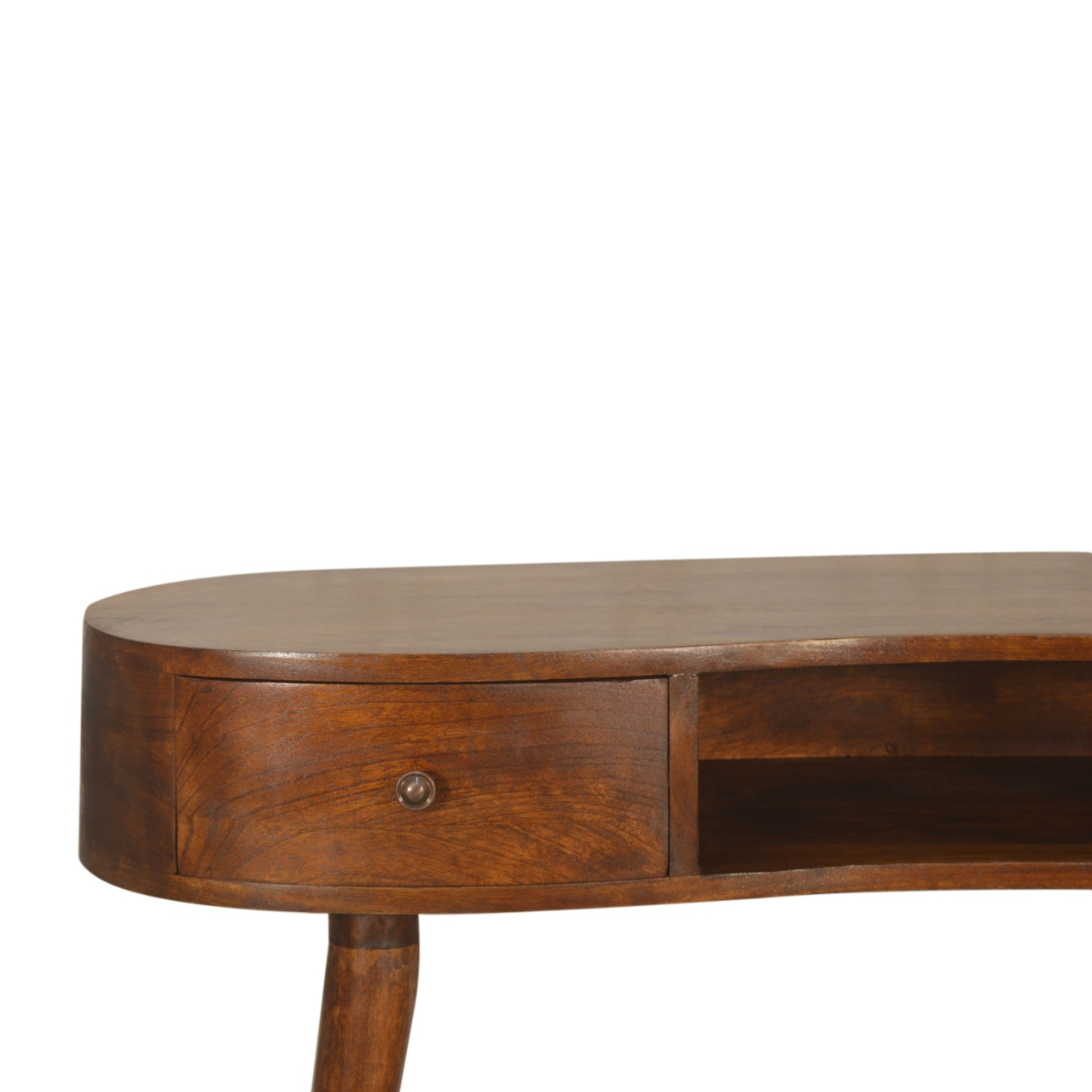 Artisan Furniture Solid Wood Chestnut Wave Writing Desk, 2 Drawers, 1 Shelf, Brown