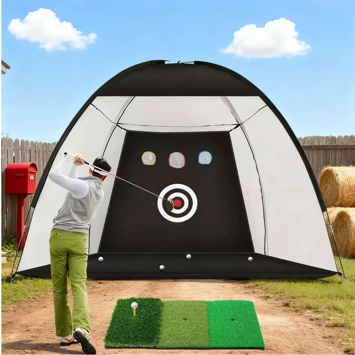 10x7ft Golf Practice Net Golf Hitting Aid Training Driving Chipping Indoor Out