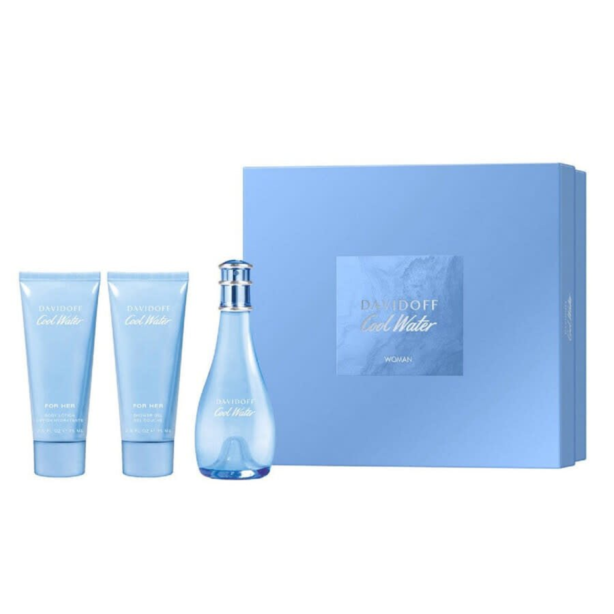 Davidoff Cool Water Gift Set (Eau De Toilette 100ml  Body Lotion 75ml  Shower Gel 75ml)