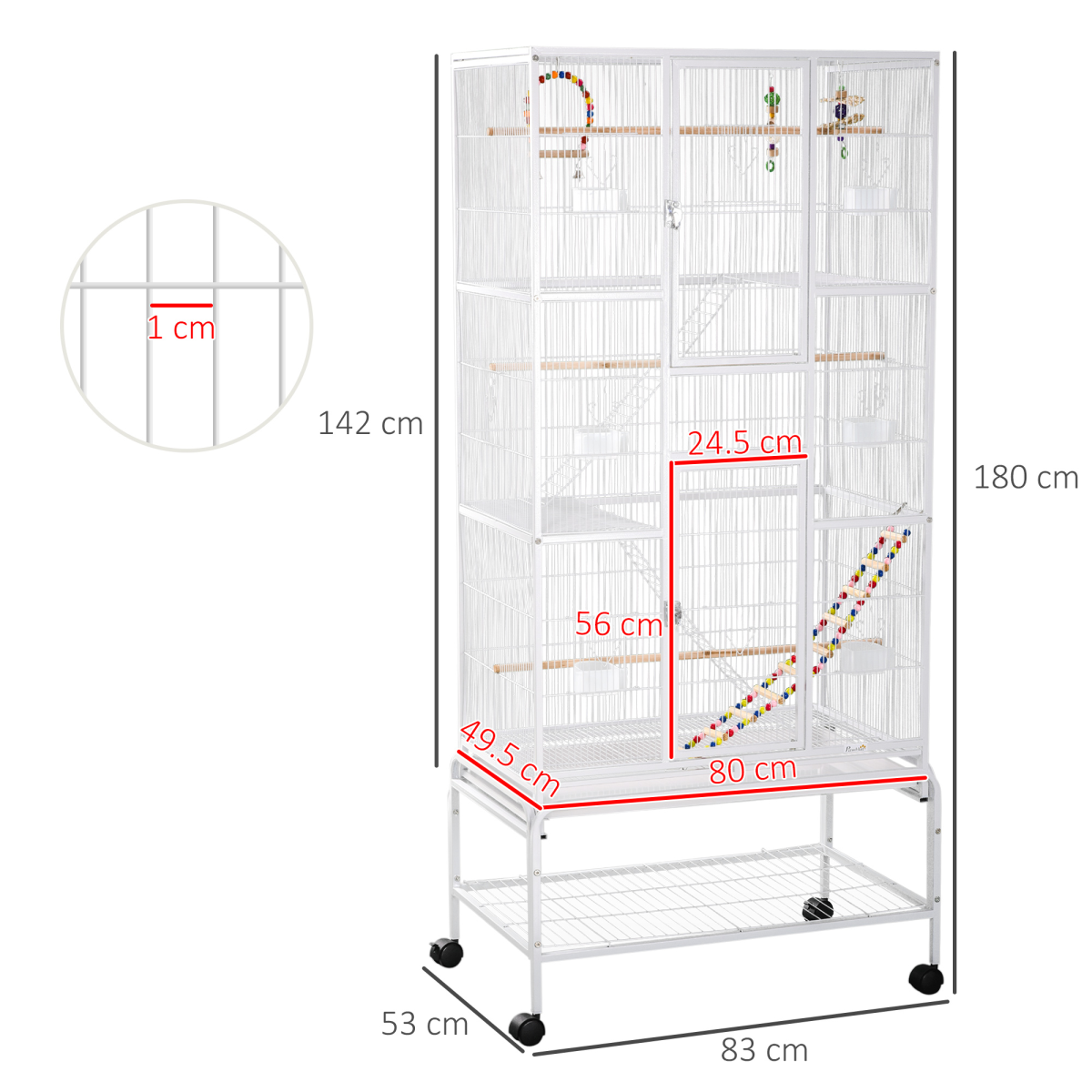 3 Tier Bird Cage W/ Stand Toy, for Canary Finch Cockatiel Parakeet Budgie