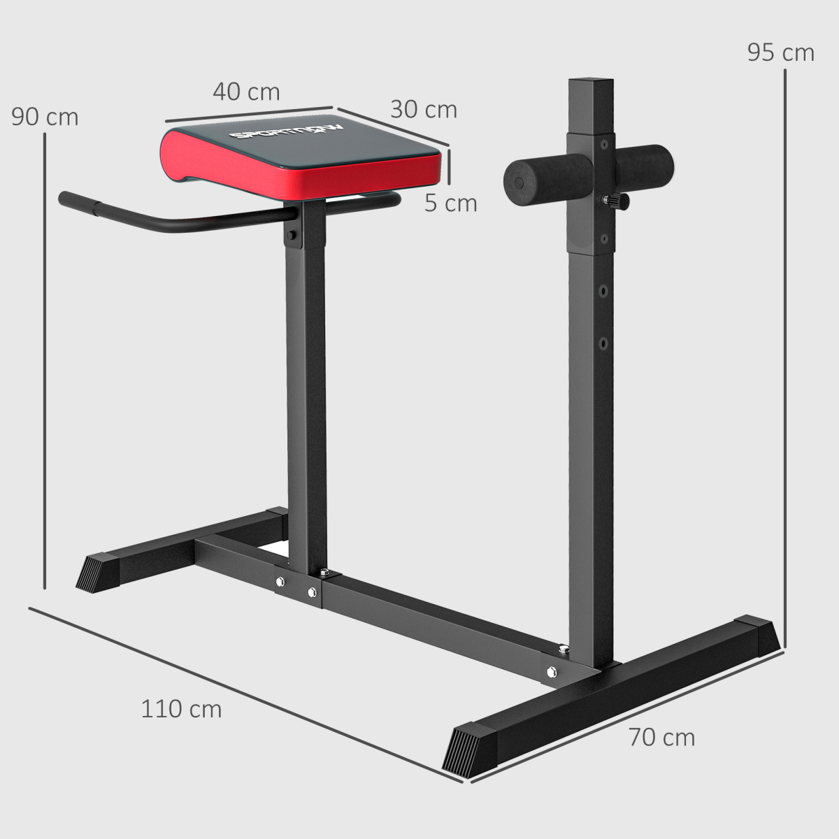 SPORTNOW Back Extension Roman Chair for Back, Abdominal and Gluteal Training