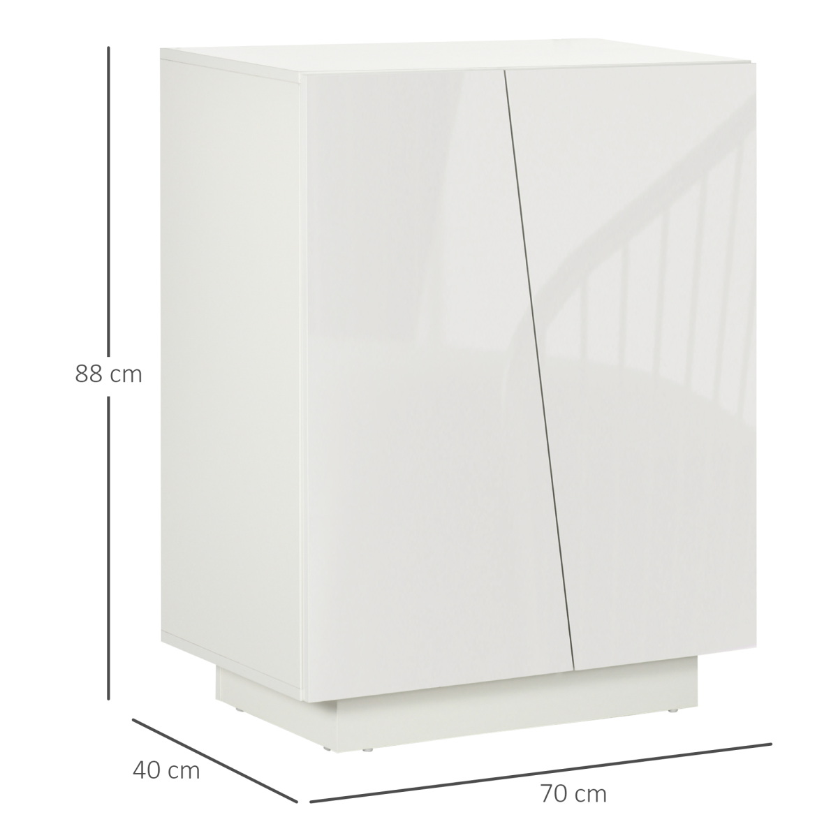 High Gloss Storage Cabinet for Bedroom Living Room Dining Room White