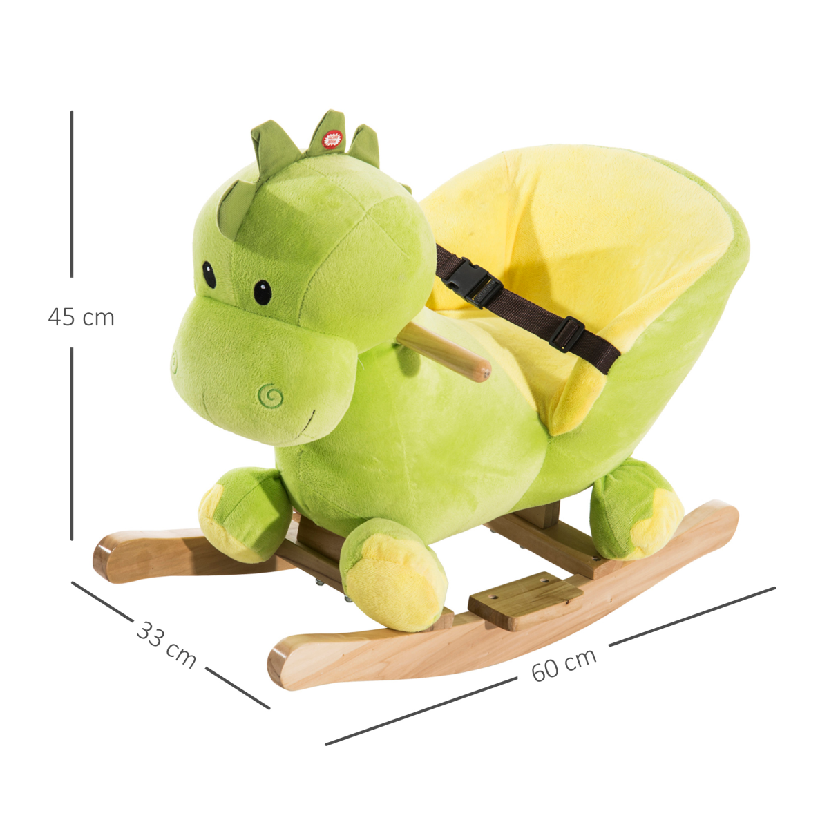 Kids Rocking Horse, Ride-On Horse Toy w/ 32 Songs, for Ages 18+ Months - Green