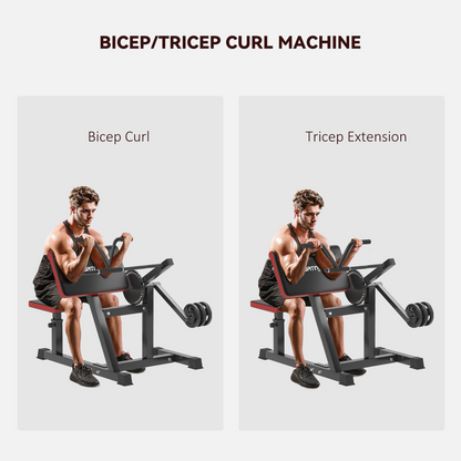 SPORTNOW Adjustable Preacher Curl Bench with Elbow Cushion for Home Gym