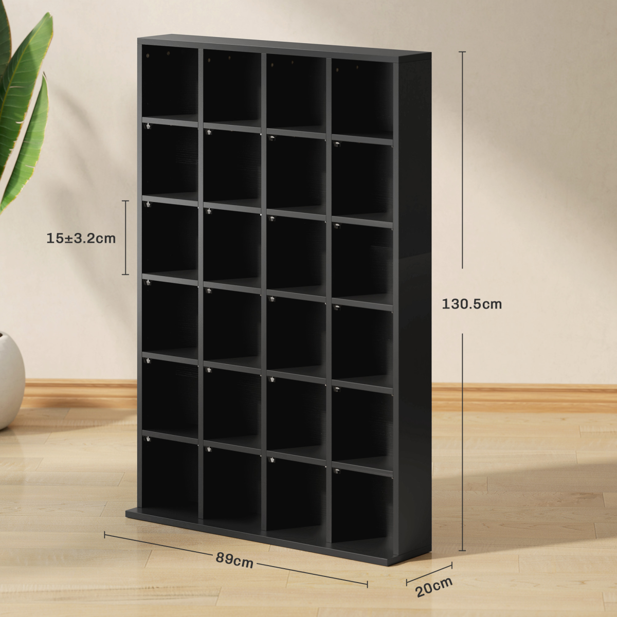 HOMCOM DVD CD Media Storage Rack, Video Display Unit, 89 x 130.5 cm, Black