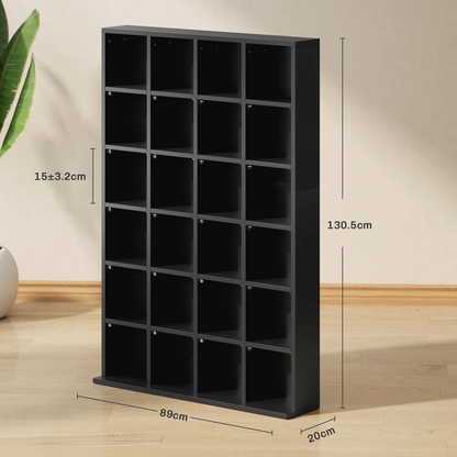 HOMCOM DVD CD Media Storage Rack, Video Display Unit, 89 x 130.5 cm, Black