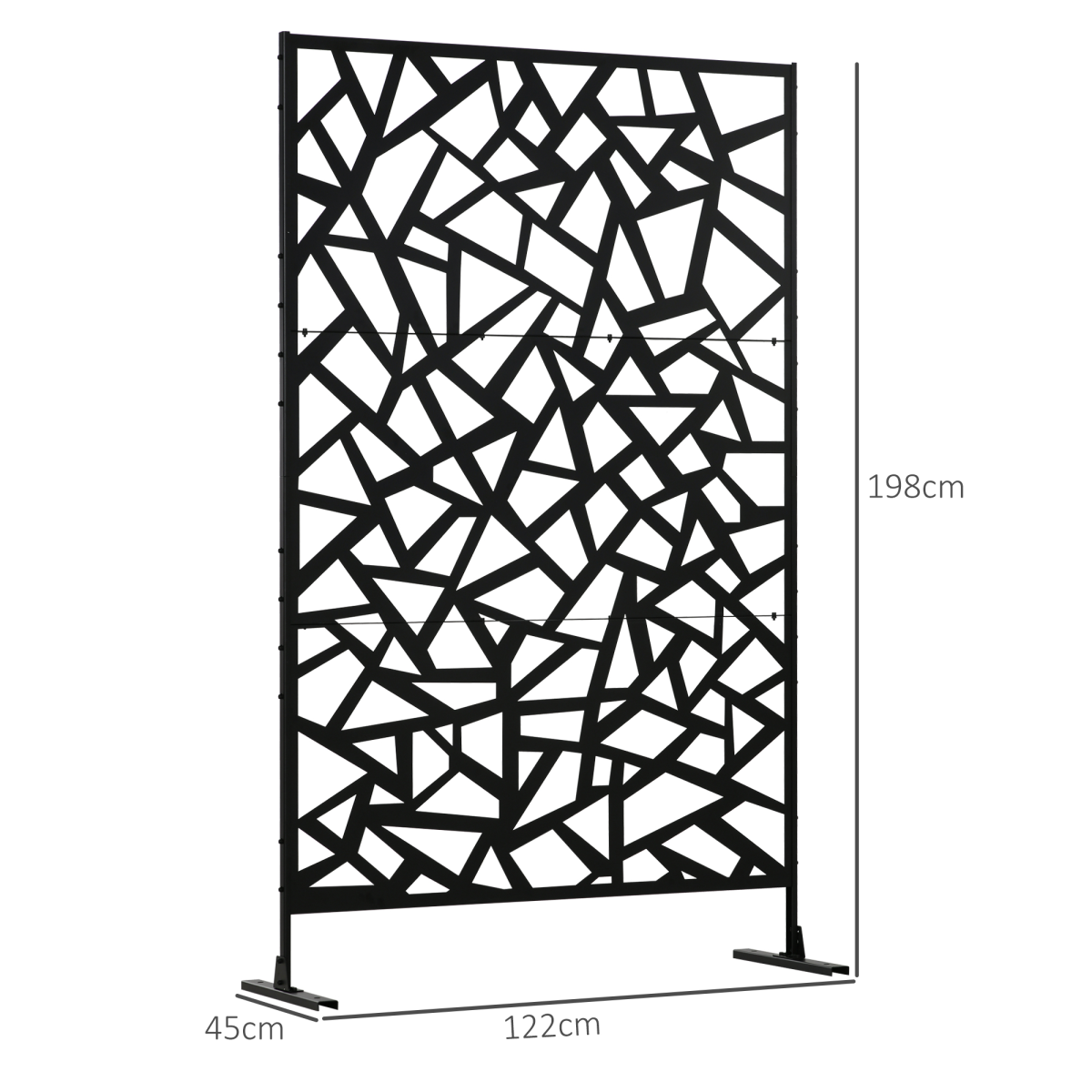 Outsunny Metal Garden Partition Screen Decorative Outdoor Divider withScrews