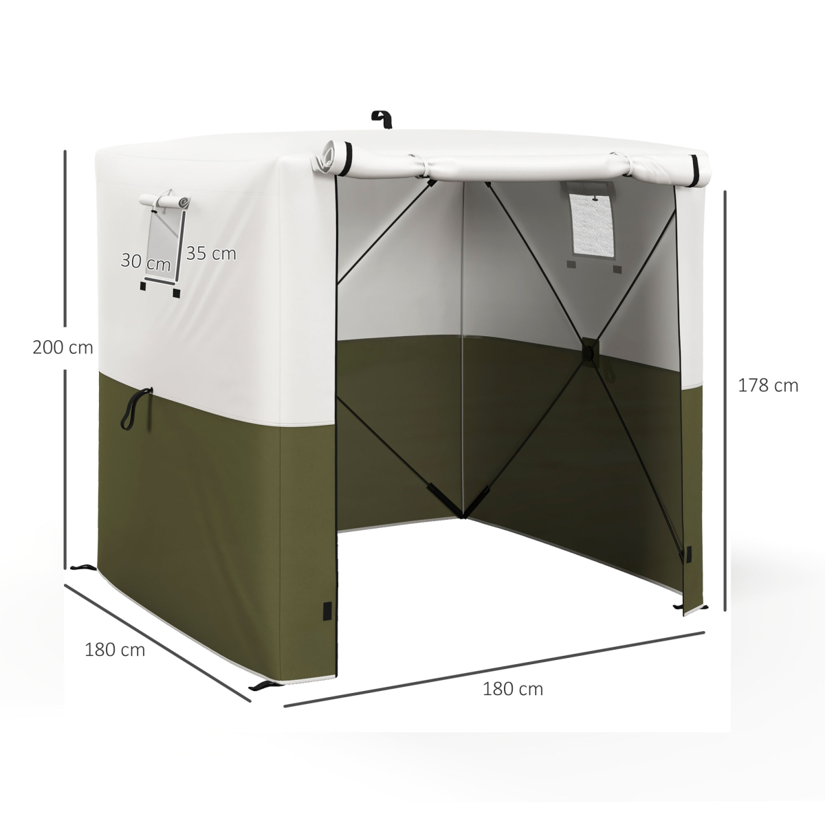 Outsunny 2 x 2m Pop Up Gazebo with Sides Easy up Party Tent with Carry Bag Green