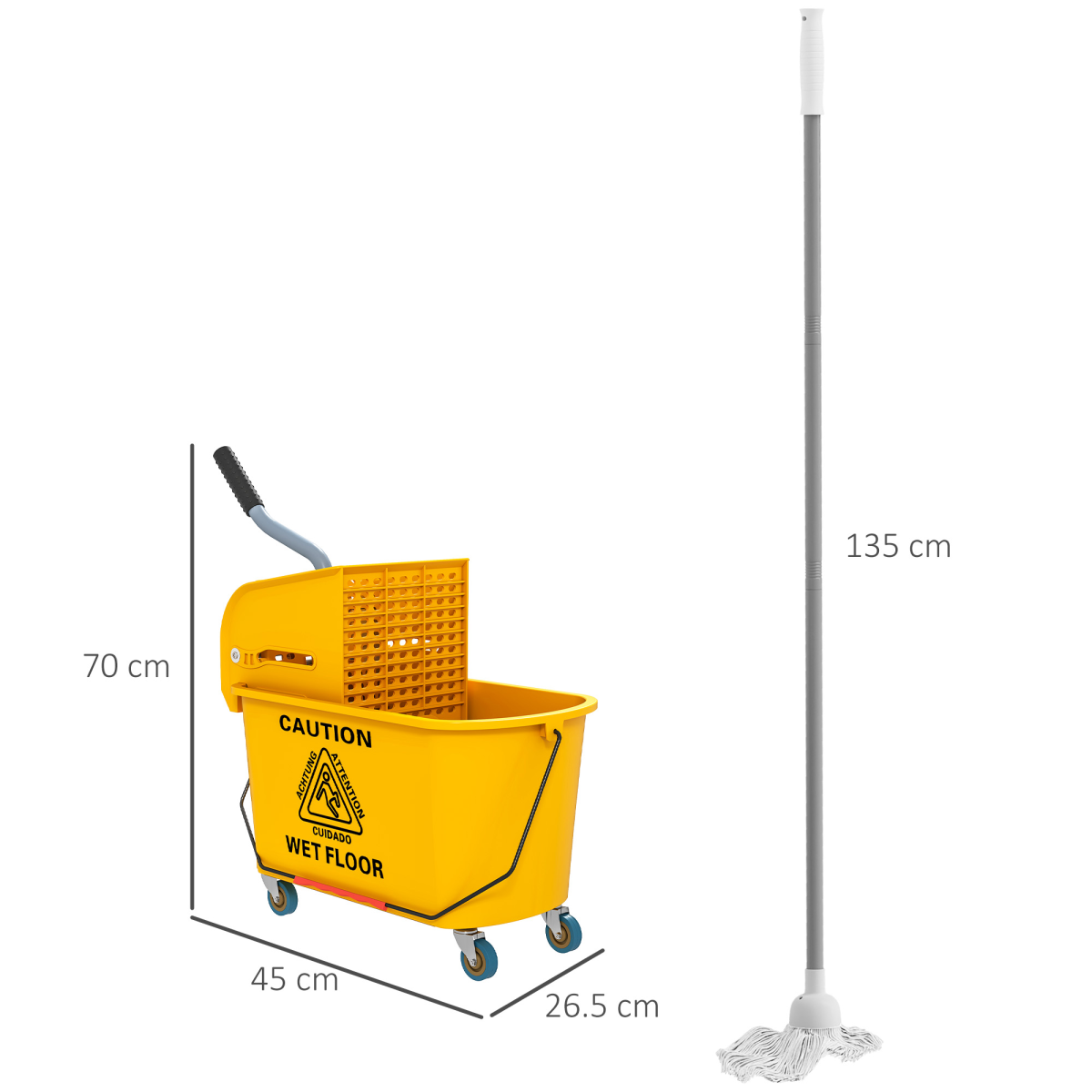 Mop Water Bucket Wringer Cart