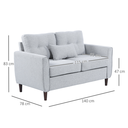 HOMCOM Modern Chic Loveseat with Armrest Spring Padding for Home Office
