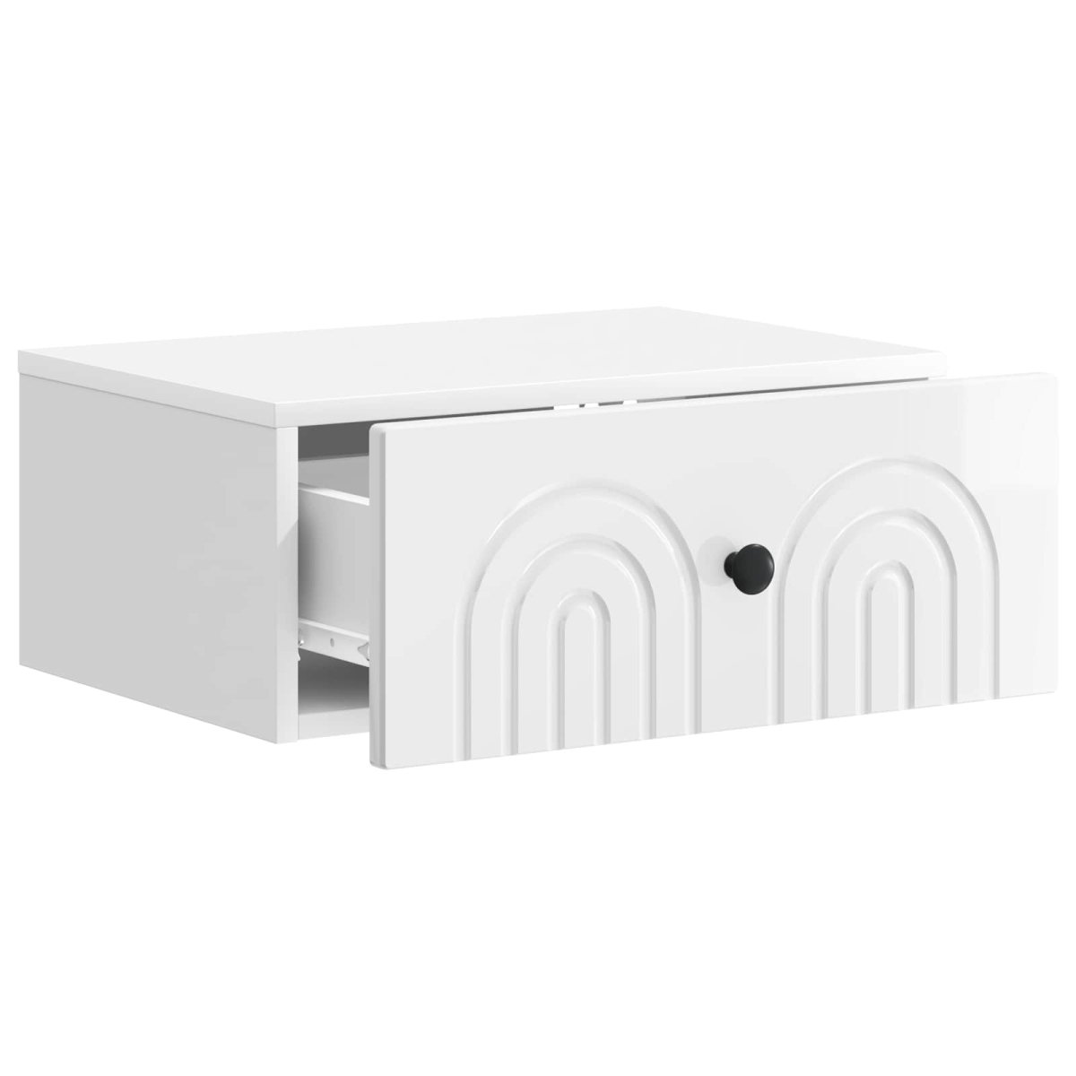 vidaXL Wall-Mounted Bedside Cabinet High Gloss White 49 x 34.5 x 20 cm