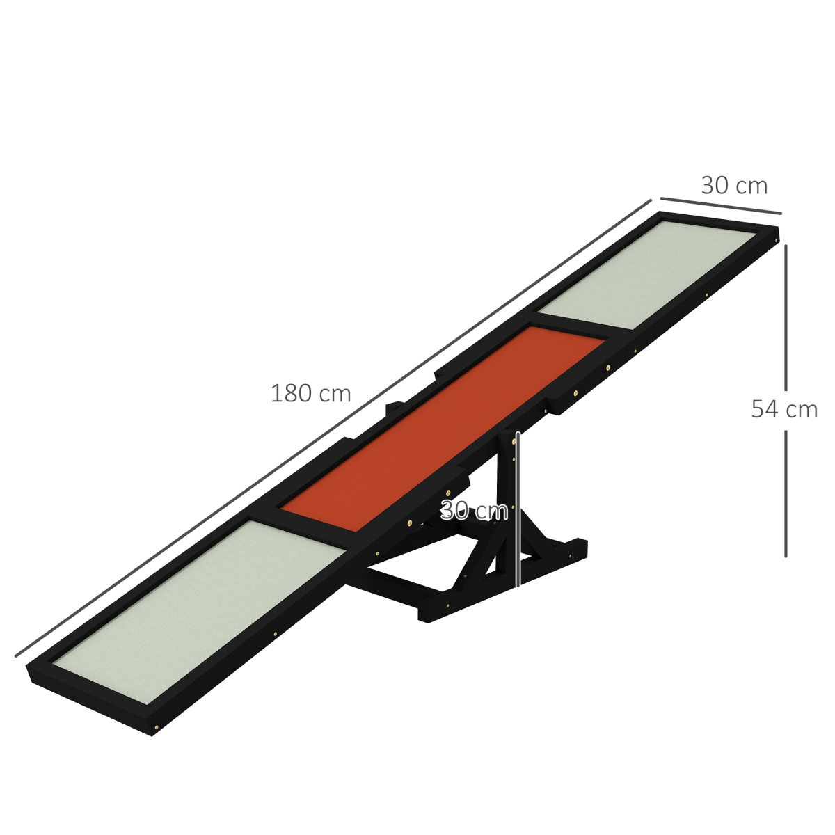 PawHut Wooden Pet Seesaw for Big Dogs with Anti-Slip Surface, Black