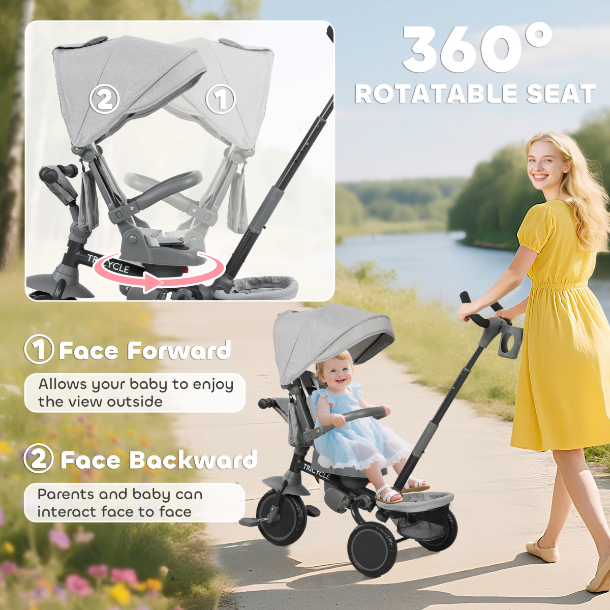 Kids Trike with Adjustable Backrest