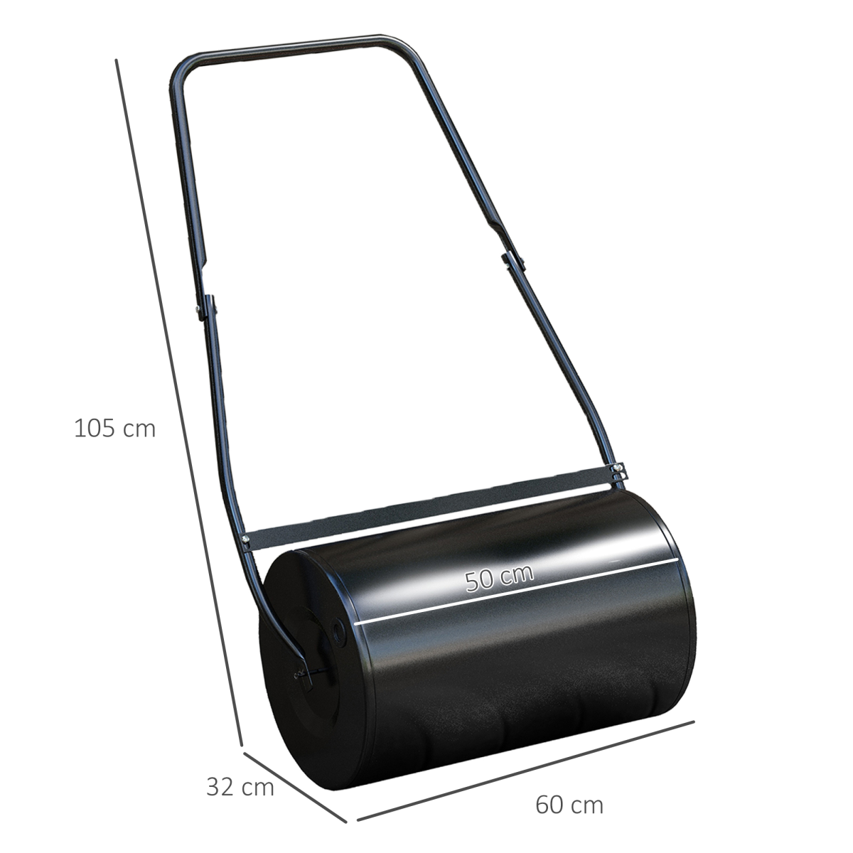 Garden Lawn Roller 38L Steel Push Grass Mower Water Sand Filled Durhand
