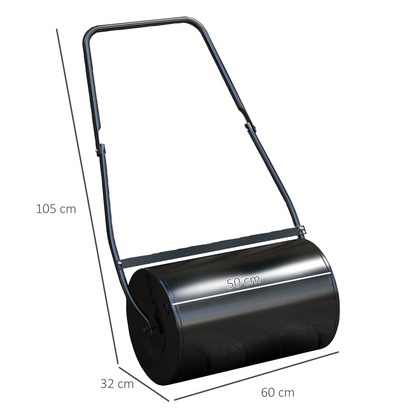 Garden Lawn Roller 38L Steel Push Grass Mower Water Sand Filled Durhand