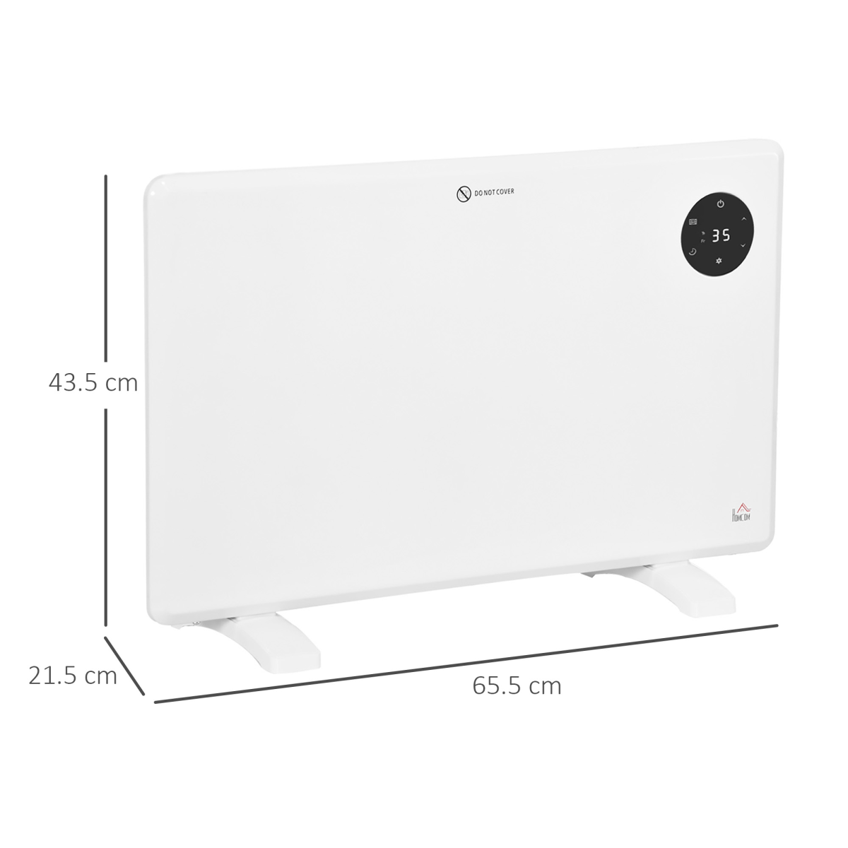 1200W Electric Convector Heater, Quiet Space Heater with LED Display, White
