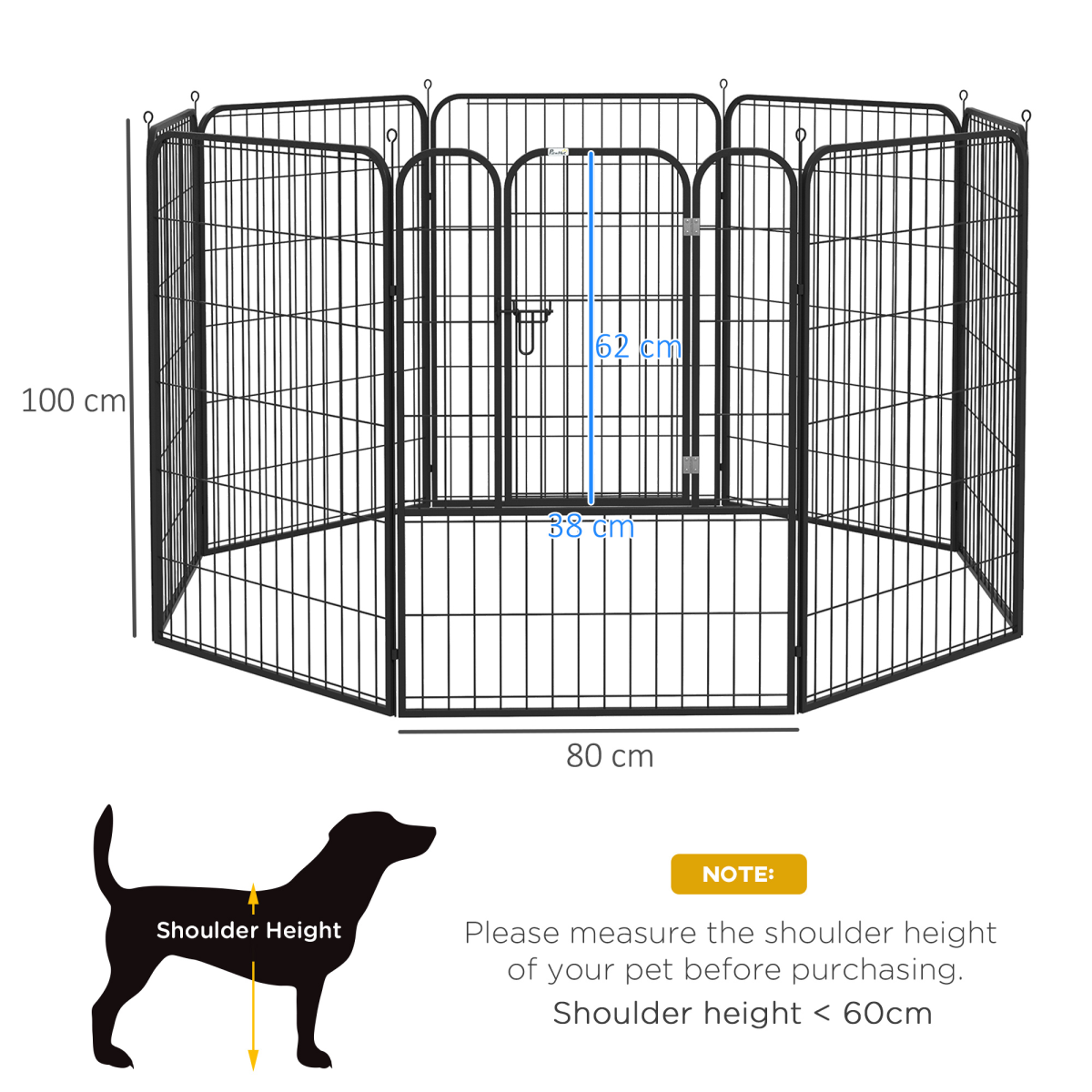 4 Sizes Pet Playpen Dog Rabbit  Puppy Cage Folding Run Fence Metal Hutch