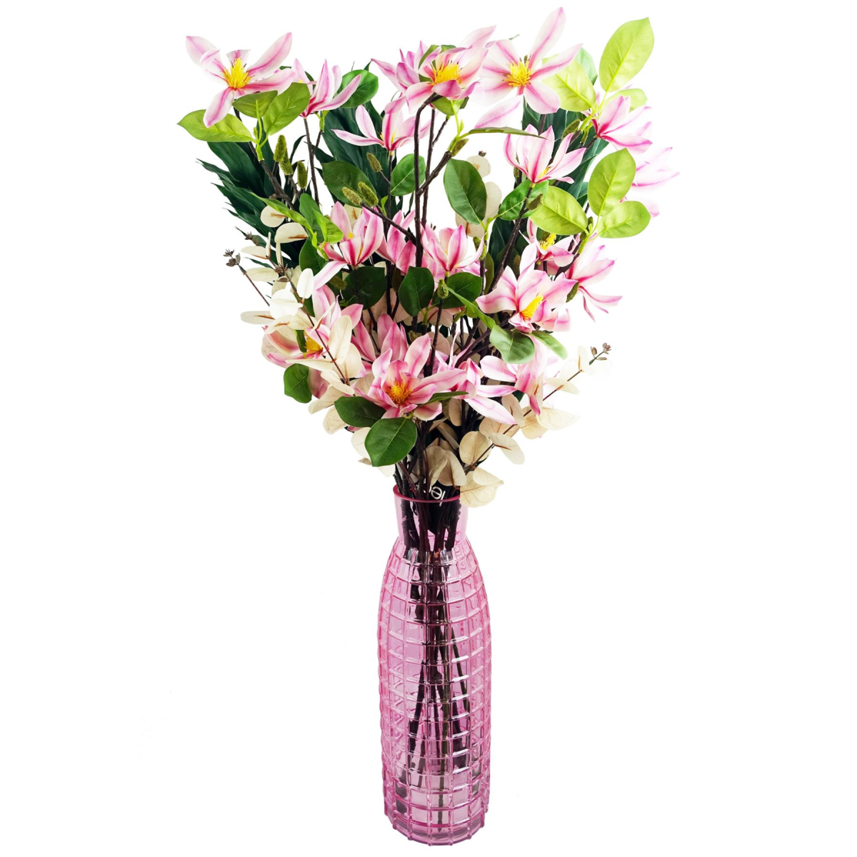 6x 100cm Pink Magnolia Floral Spray Artificial