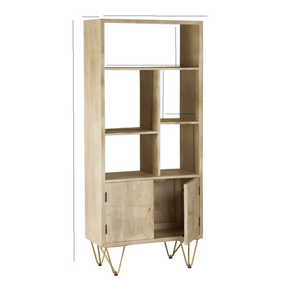 Light Gold Large Bookcase 2 Door