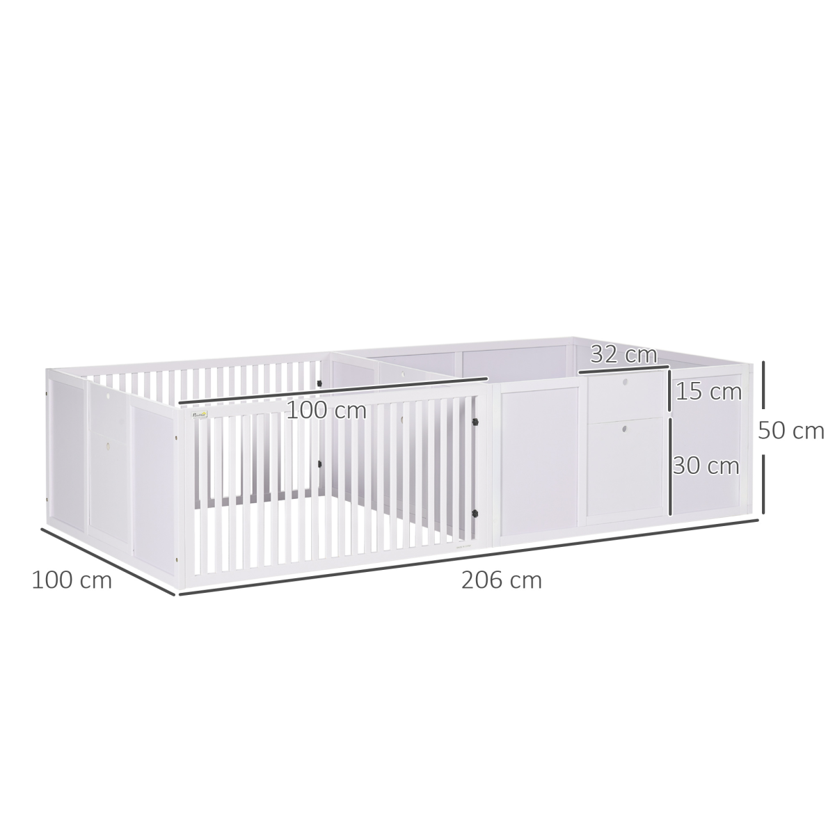 7 Panels Puppy Pen for Indoors, with Three Doors, Two-Room Design