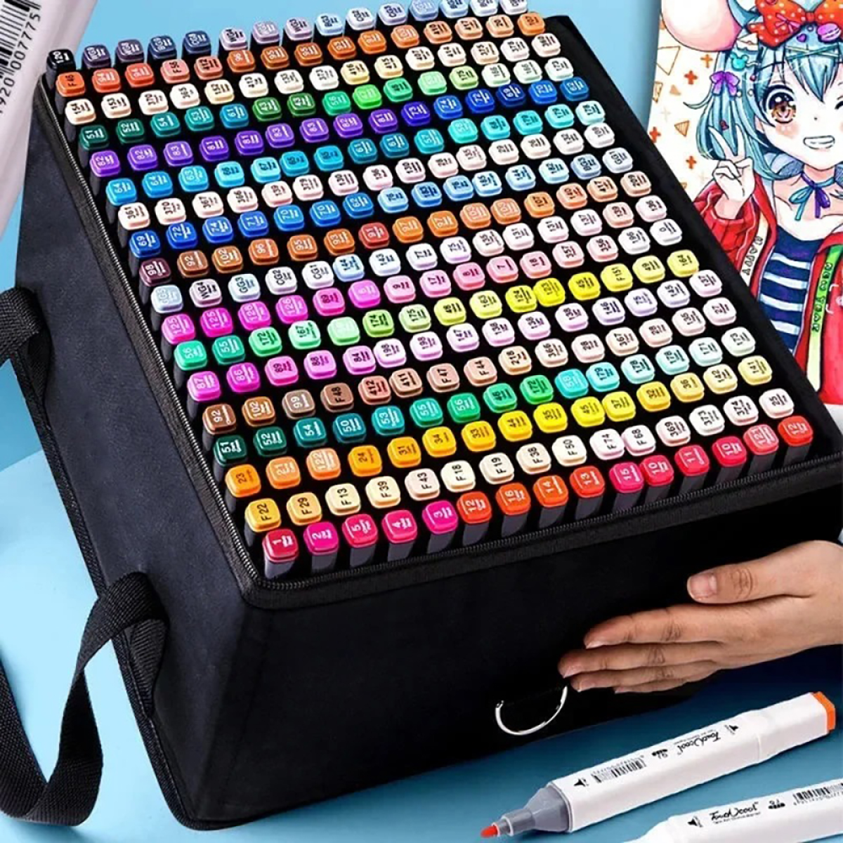 120 Colors Marker Pens Set Manga Brush Pen Student Drawing sketch Kawaii Art School Supplies Stationery Paint Lettering Markers