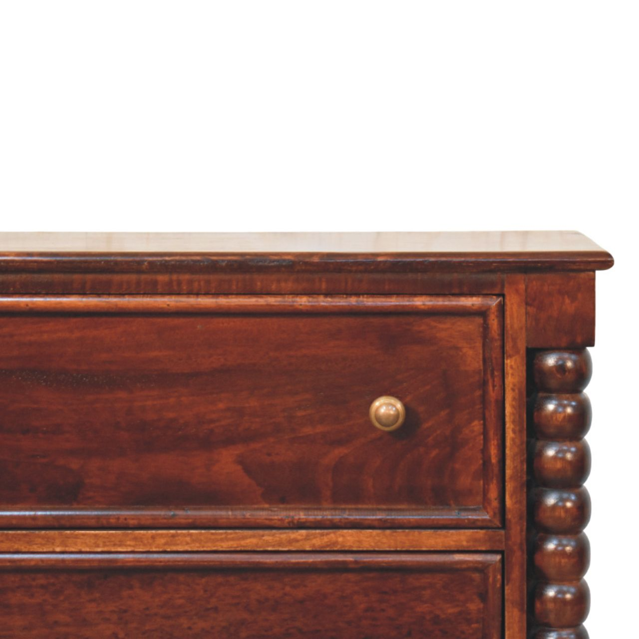 Artisan Furniture Solid Wood Spindle Winewood Chest, 3 Drawers, Brown