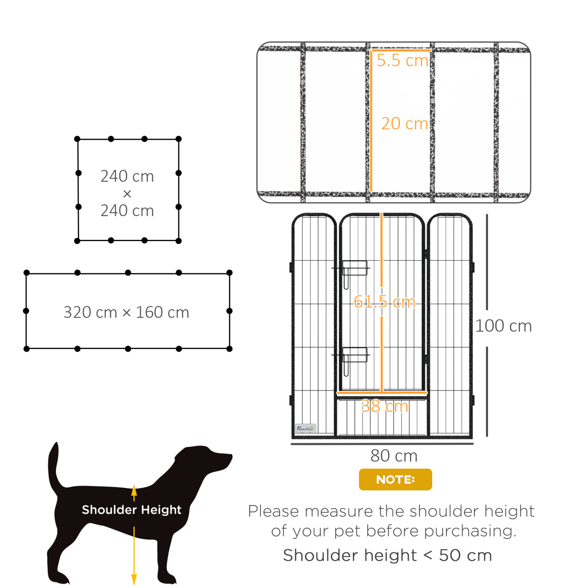 Heavy Duty Puppy Play Pen, 12 Panels Pet Exercise Pen, for Indoors, Outdoors