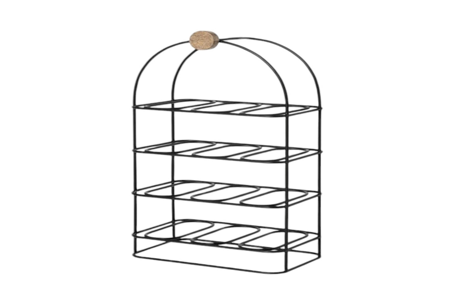 Durable & Stylish Cast Iron Black 8/9/12-Bottle Wine Rack - Premium Organizer with Durable Metal Frame with Elegant Design to Showcase Wine Bottles for Home, Kitchens, or Bars (25" CAST IRON)