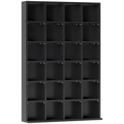 HOMCOM CD Storage Unit with Adjustable Shelves, 89 x 130.5 cm, Black