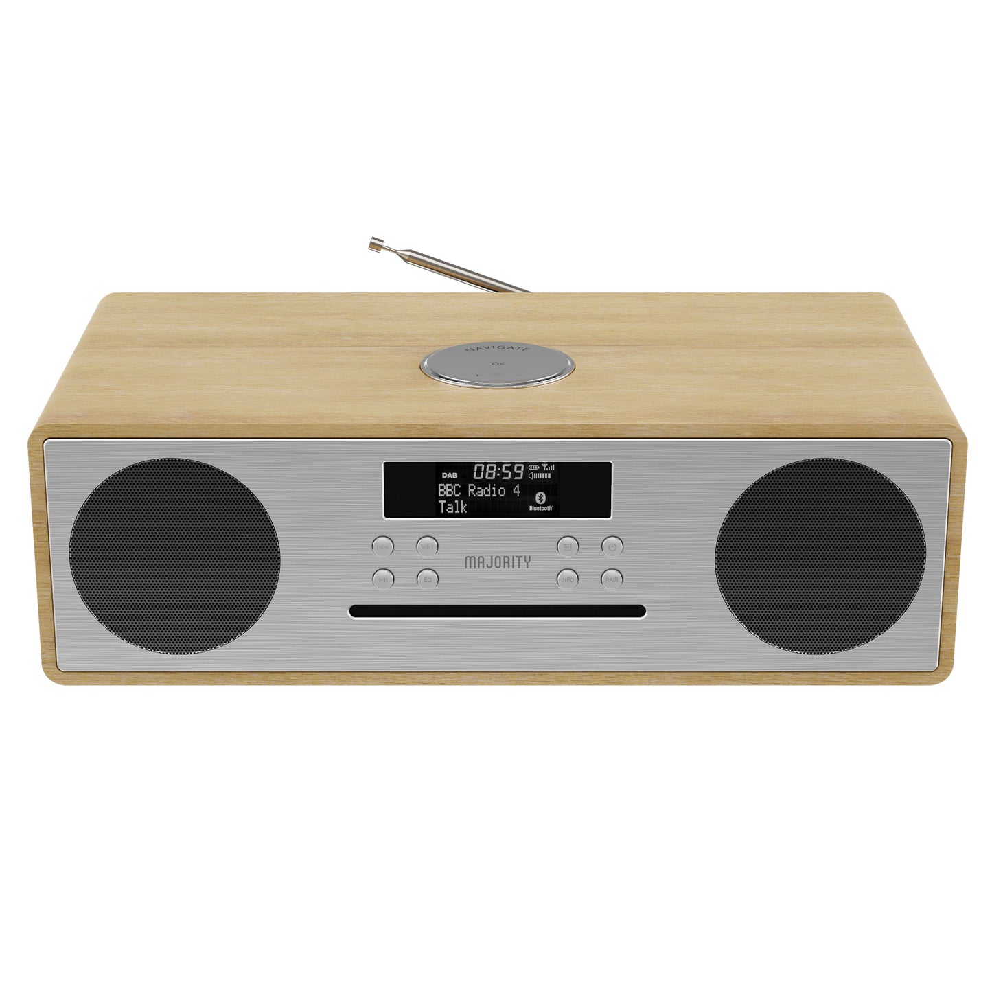 Majority Oakington OAK Music System CD Player/Dab Radio/ Bluetooth