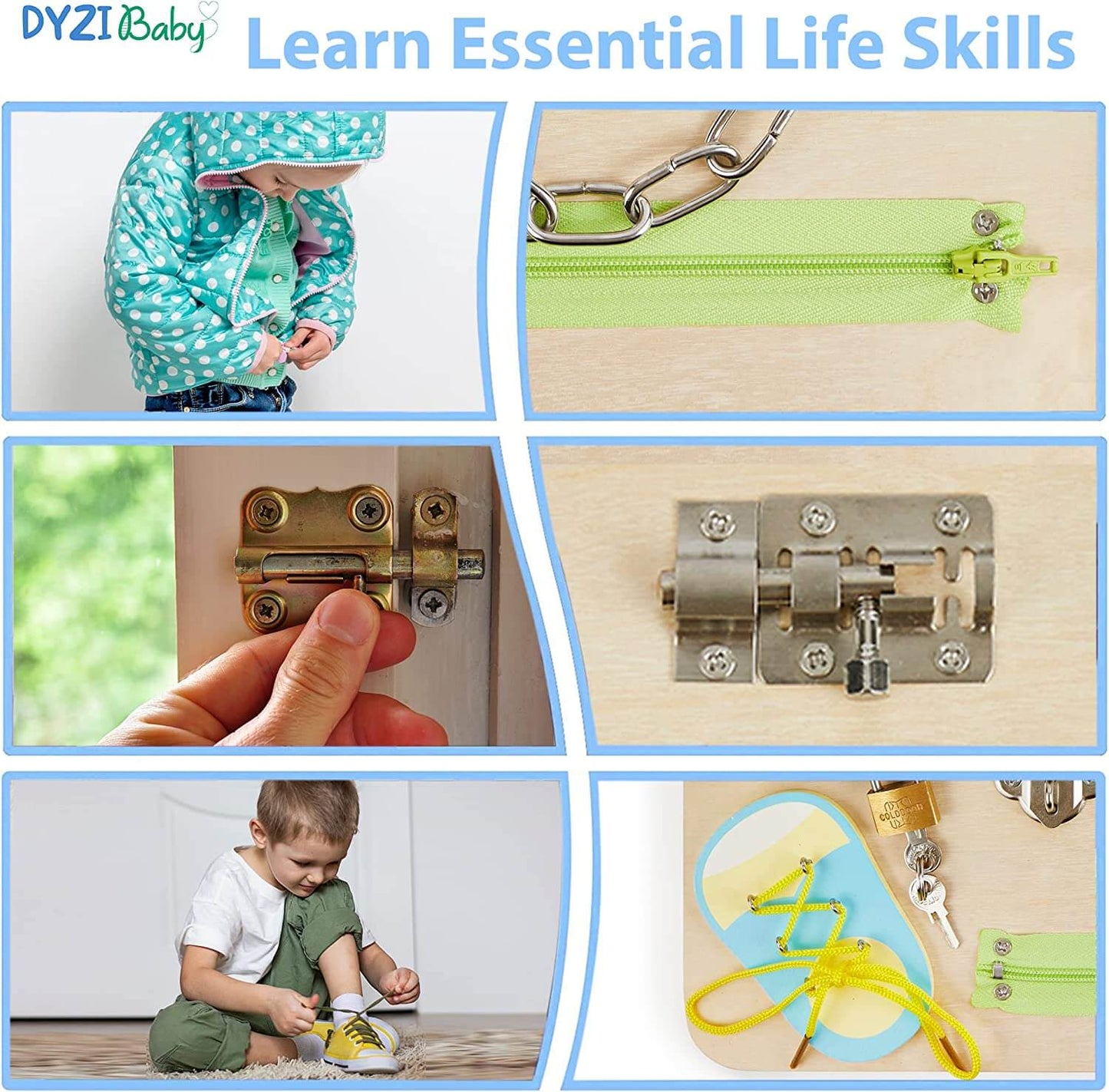 DYZI Montessori Busy Board for Toddlers