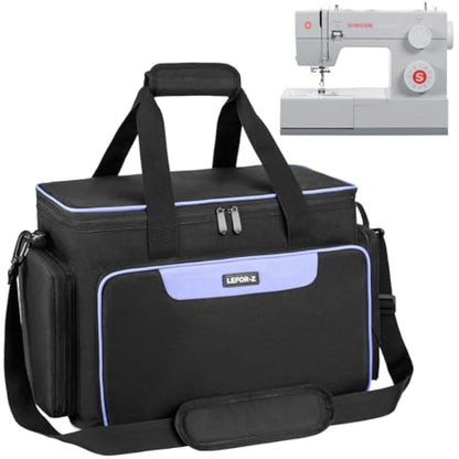 LEFOR·Z Sewing Machine Bag,Sewing Machine Carry Case with Pockets for Sewing Machines and Sewing Accessories,Sewing Bag Fit for Most Standard Size Singer,Brother,Janome,Sewing Box Large,Black