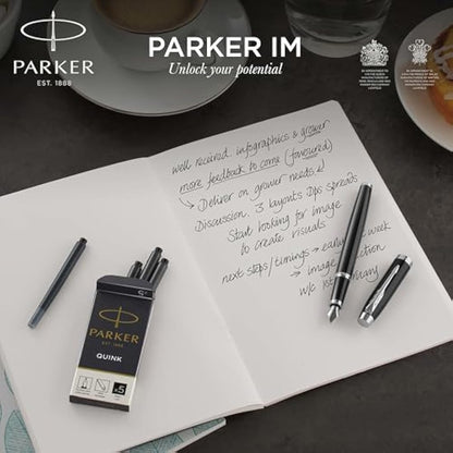 Parker IM Fountain Pen | Matte Blue | Medium Nib with Blue Ink Refill | Gift Box