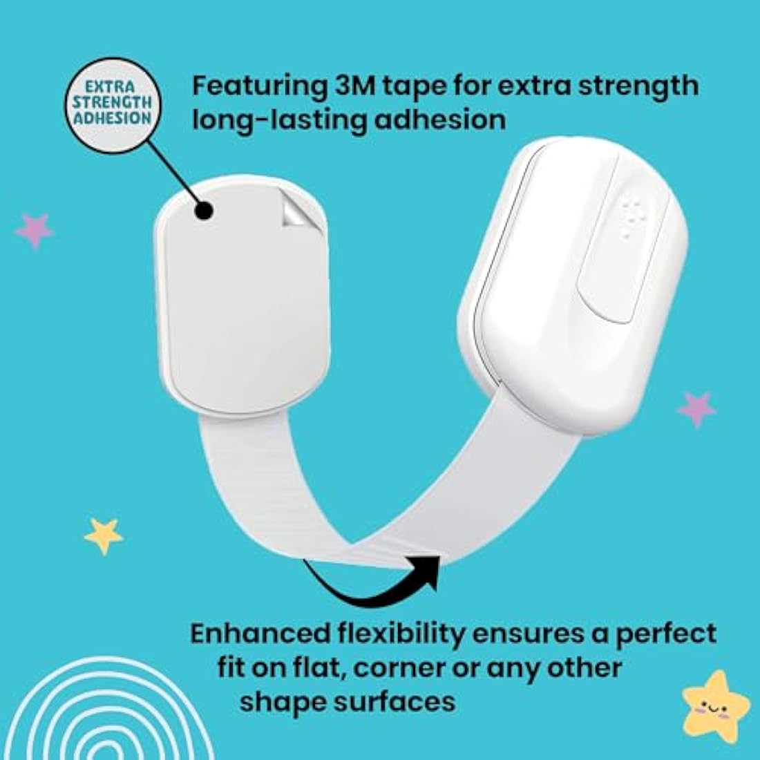 BooBoo® (10 PACK) Premium Child Locks For Kitchen Cupboards, Child Proof Cabinet Locks, Drawer Locks Baby Proofing Cabinets with No Drilling, Extra strong Adhesive + 4 Extra Stickers