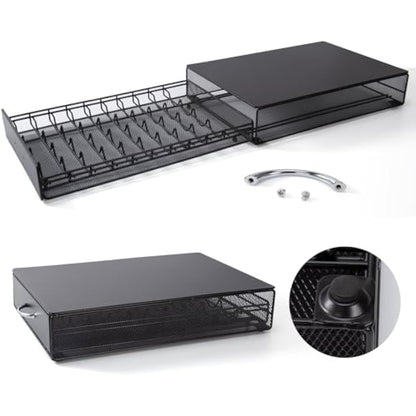 SYSYLY Coffee Pod Holder,Coffee Pod Storage Drawer For Dolce Gusto Pods,Max. Capacity 40 - Coffee Machine Stand With Coffee Pod Organizer.