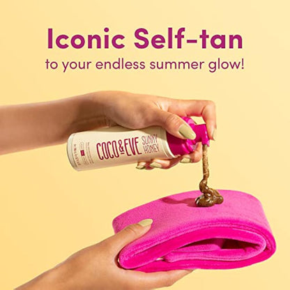 Coco & Eve Bali Bae Self Tan Set (Ultra Dark). All Natural Sunless Tanning Mousse. Instant Self Tanning Lotion with Bronzer, Miit & Back Applicator for Flawless Application and Bronze