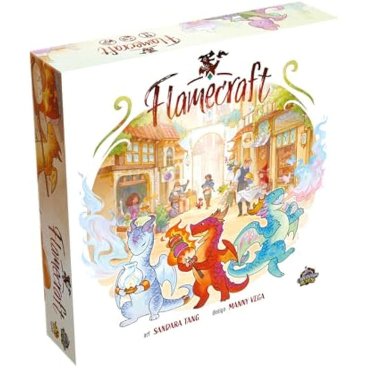 LUCKY DUCK GAMES - Flamecraft | Strategy Board Game | English Version | Dragon Fantasy | Fun Family Game for Kids and Adults | Ages 10+ | 1-5 Players | 60 Minutes