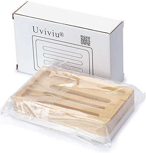 Plastic Soap Dish, Soap Holder, Soap Dishes for Bathroom with Drainage, Soap Dish for Shower Kitchen Counter,Wooden Pattern Color