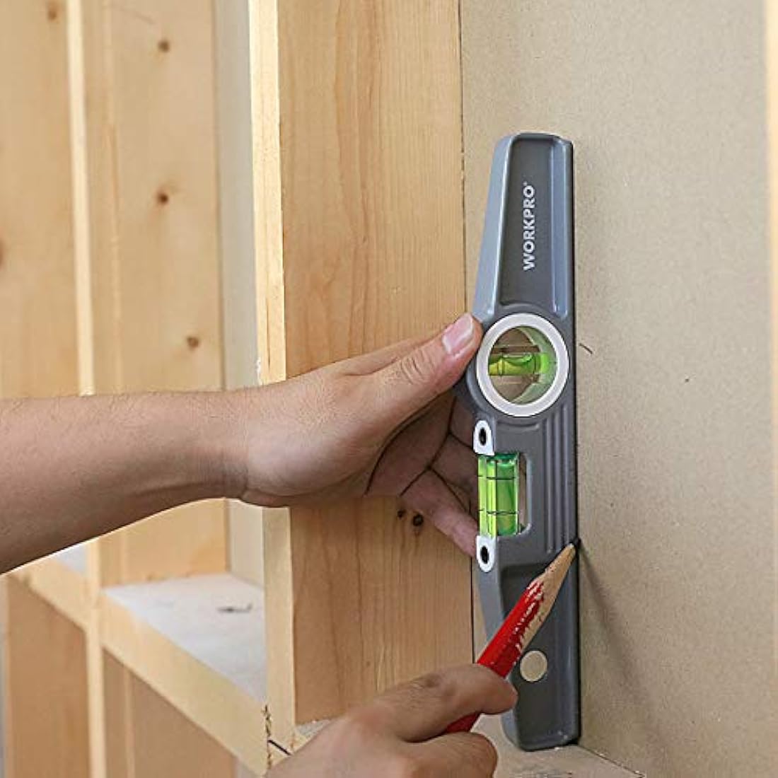 WORKPRO 3-Piece Spirit Level Set(9", 16", 24")， W002900A , Grey