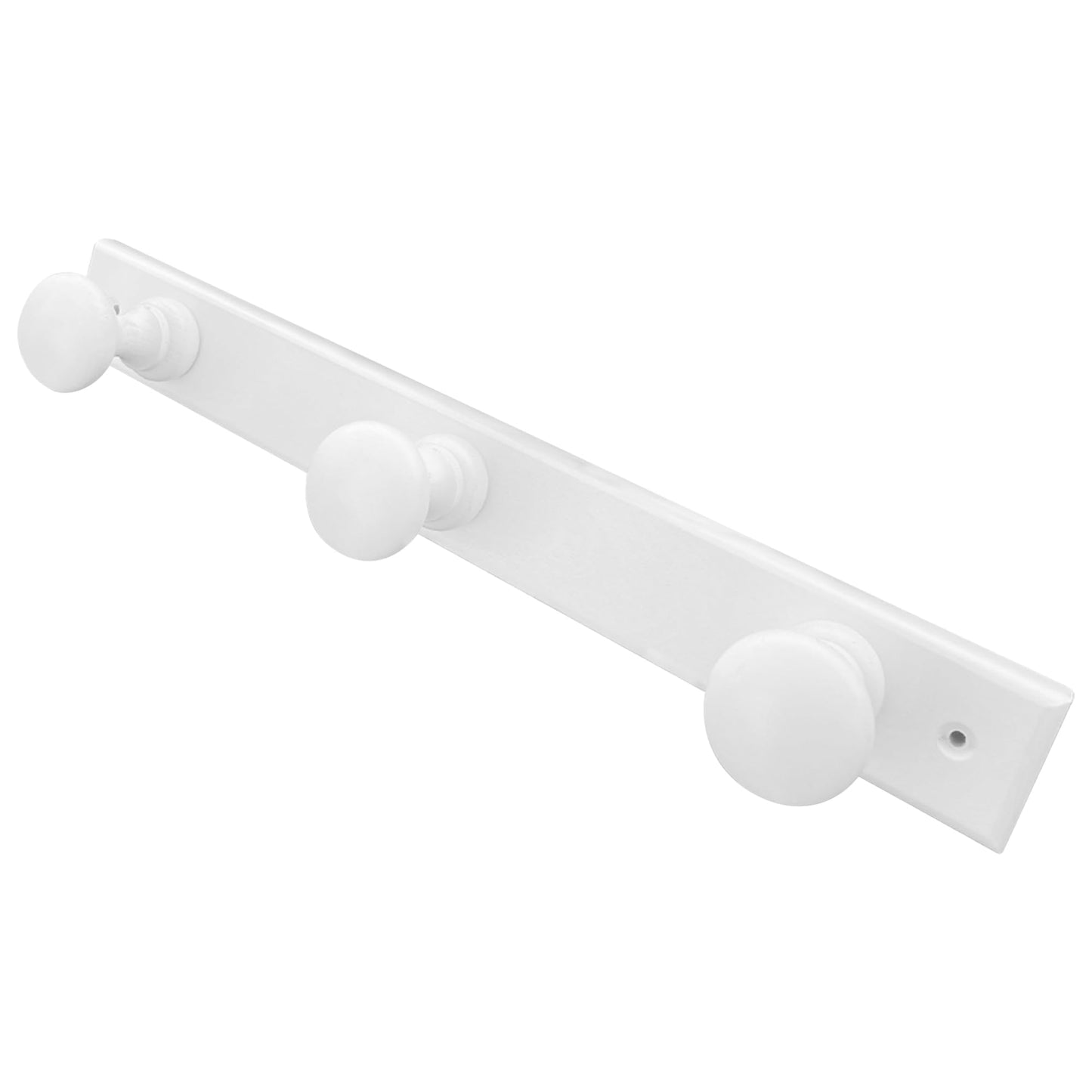 Kukicu White Wall Coat Rack – Wooden Wall Hanger 3 Hooks – Nordic Design Wall Hanger for Entryway, Bedroom, Living Room, Children's (White)