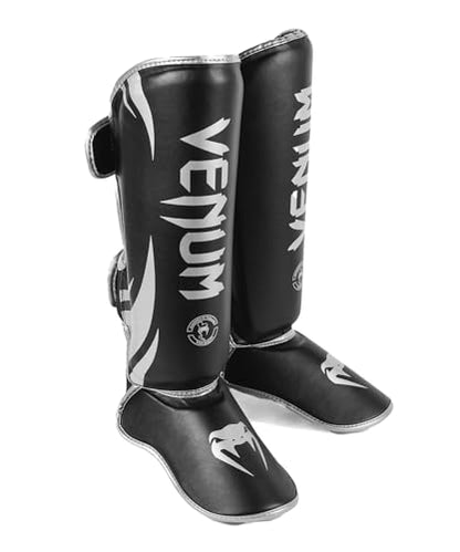Venum, Challenger Standup Shin Guards, Men's, L, Black/Silver