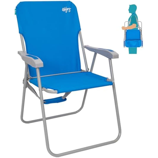 #WEJOY Folding Beach Chairs Lightweight Portable Garden Chair with Armrest Sturdy High Back Camping Chair for Outdoor Fishing Festival